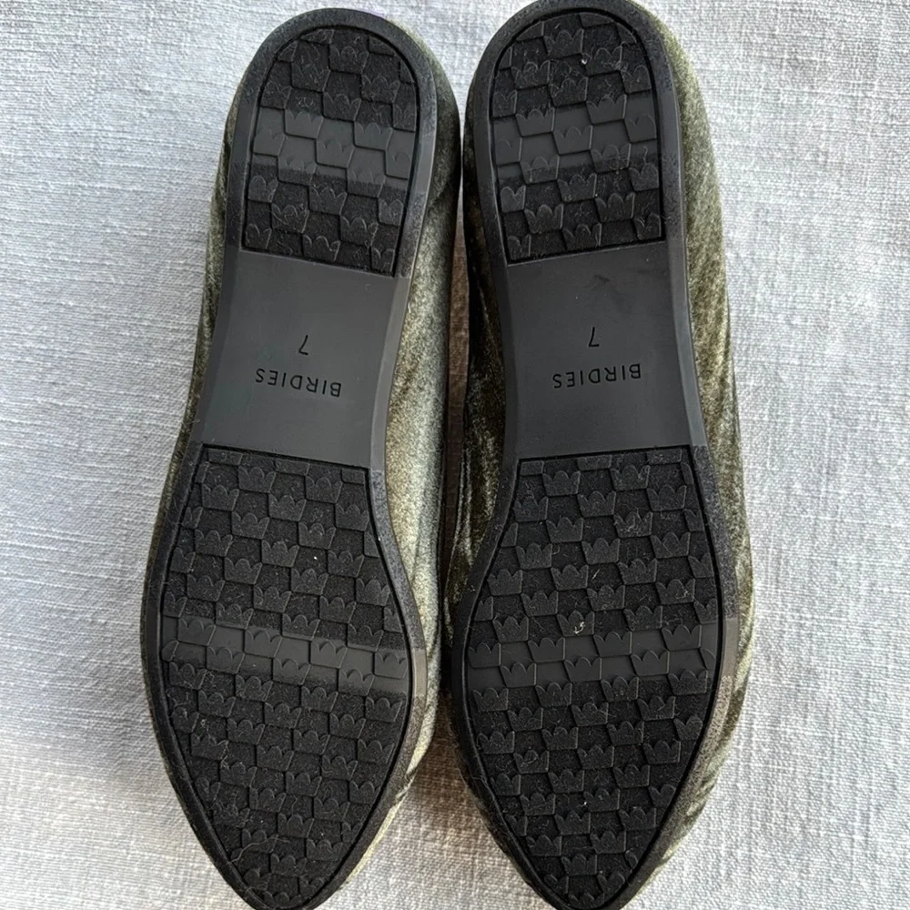 Birdies The Heron Loafers Green Crushed Velvet Flats Sz 7